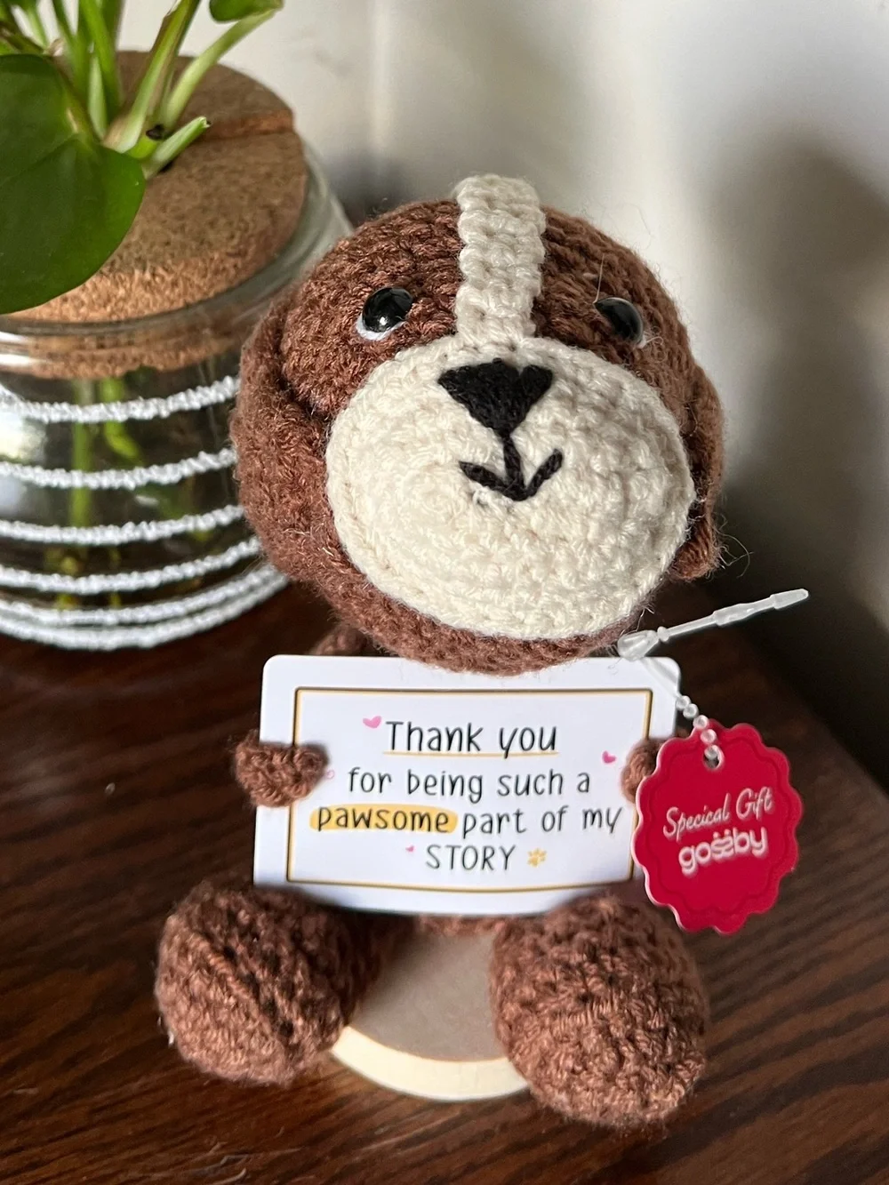 GOSSBY CROCHET DOG POSITIVE MEANINGFUL MESSAGE GIFT NEW IN BOX - Picture 10 of 10